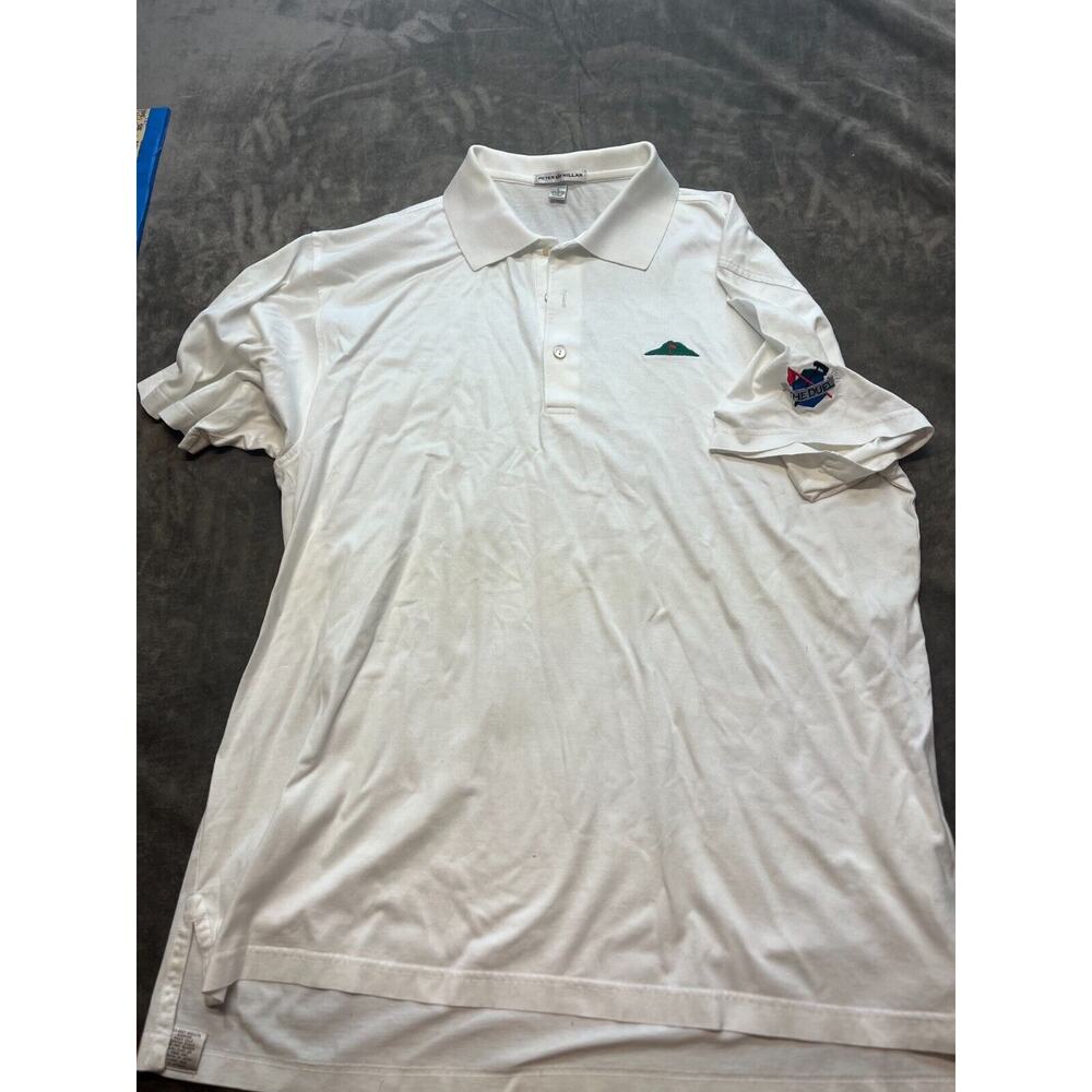 Peter Millar Shirt Men's Large Solid White S/S Summer Comfort Stretch Golf Polo
